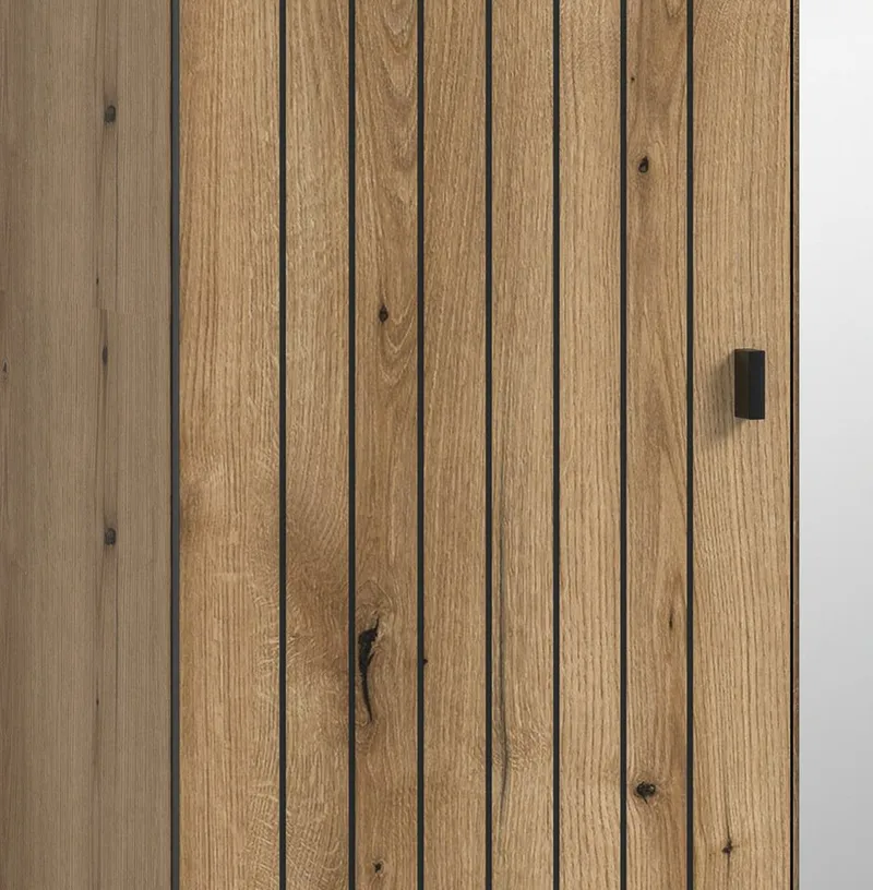 Inn.Furn Garderoben-Set Loreno, (Flurgarderobe in Evoke Eiche mit gefrästen Rillen, 3-St., 190 x 192 cm), variable Inneneinteilung – Produktbild 4 von 5