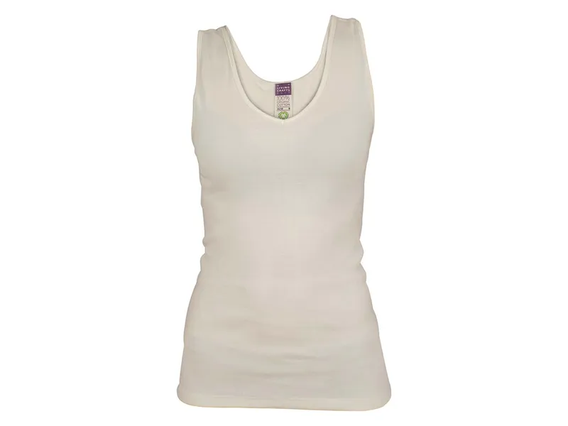 Living Crafts Living Crafts - Damen V-Neck-Trägertop (100% Bio-Baumwolle), Beige, – Produktbild 2 von 2
