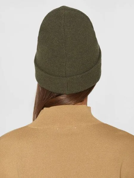 KnowledgeCotton Apparel KnowledgeCotton Apparel Mütze - LEAF Beanie organic wool - GOTS, Grün (forrest night), – Produktbild 4 von 4