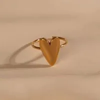 ELEKTROPULLI Größenverstellbarer HERZ Ring ca. 18 x 15mm von Elektropulli, Gold, – Produktbild 1 von 1