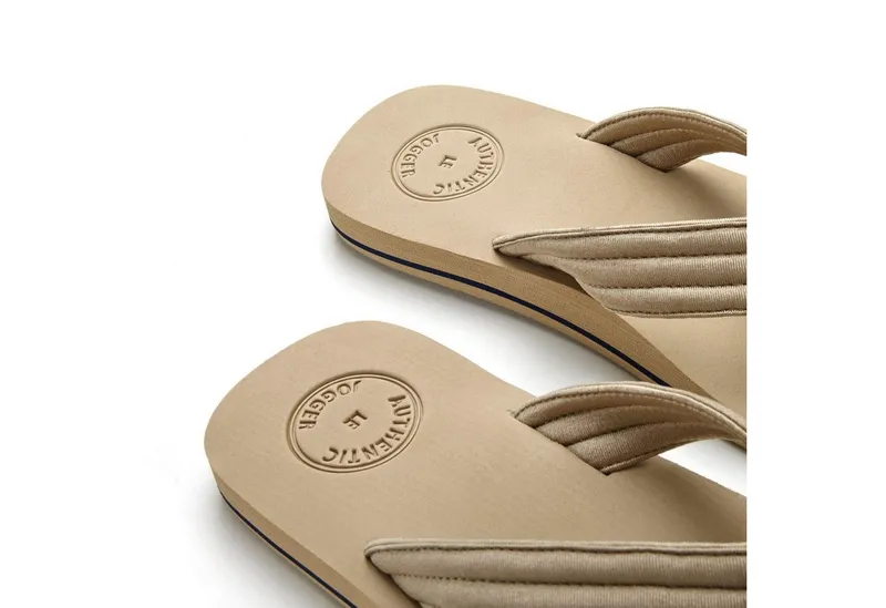 AUTHENTIC LE JOGGER AUTHENTIC LE JOGGER Badelatsche, Flip Flop, Badepantolette, Badeschlappe, Sommerschuhe Badezehentrenner Pantolette, Zehentrenner mit ultraleichter Sohle Unisex VEGAN, Beige, – Produktbild 5 von 5