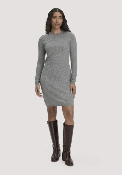hessnatur hessnatur Strickkleid Regular aus Bio-Schurwolle mit Cashmere, Grau, – Produktbild 1 von 4
