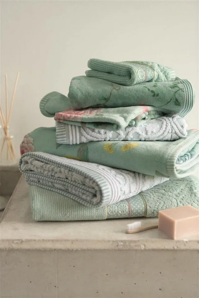 PiP Studio Handtuch Les Fleurs Blue 30X50 Set A 3 Blau 100% Cotton, terry velour, 500, Baumwolle (1-St), Handtuch Frottetuch – Produktbild 1 von 3