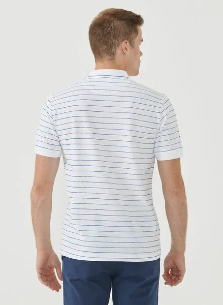ORGANICATION ORGANICATION Gestreiftes Poloshirt aus Bio-Baumwolle, White, – Produktbild 4 von 4
