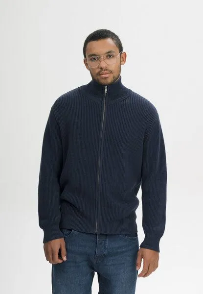 MELA MELA Rippstrick Jacke Style TAKSH aus 100% Bio-Baumwolle, Navy, – Produktbild 1 von 4