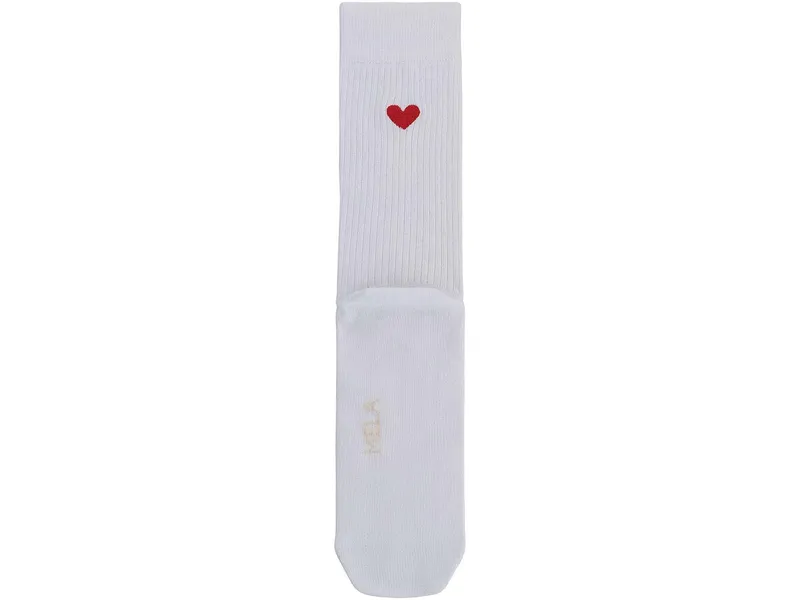 MELA MELA Gerippte Socken mit Stickerei, 1er Pack, Weiß / herz, – Produktbild 1 von 2