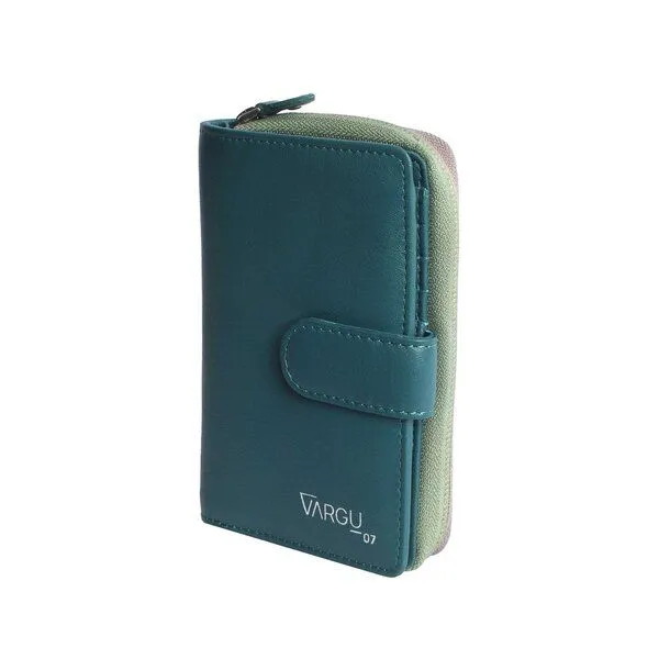 Vargu Vargu Echtleder Geldbörse MASIN 1-A, Teal green - sage green, – Produktbild 1 von 3