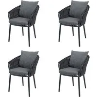 4er-Set Gartensessel "Torino" Gestell: Aluminium, Bezug: Olefin, Polyester, anthrazit – Produktbild 1 von 1