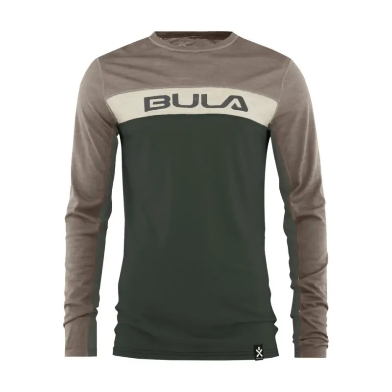 Bula Langarm-T-Shirt aus Merinowolle Bula Retro, Vert, – Produktbild 1 von 1