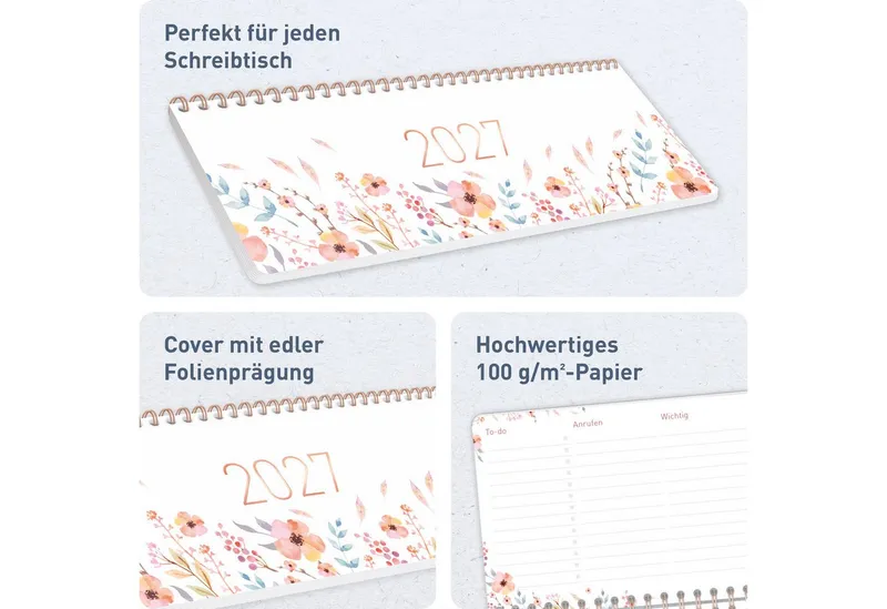 Häfft Häfft Schreibtischkalender Wochen-Tischkalender 2027 quer – Produktbild 2 von 5