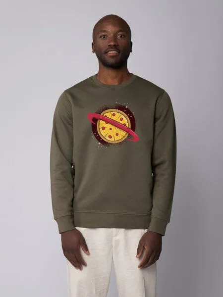 watapparel watapparel Sweatshirt Unisex Pizza Planet, Khaki, – Produktbild 2 von 3
