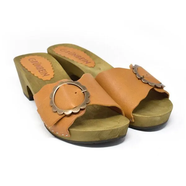 Grünbein Shoes Grünbein Shoes Holzclog-Pantolette Asta, Gelb, – Produktbild 1 von 3
