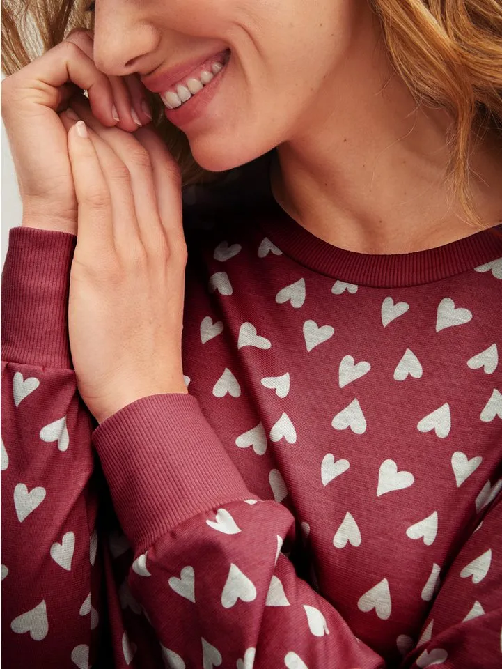 CALIDA CALIDA Pyjama Cotton Special Damen (2 tlg) weich, bequem mit Bündchen, Rot, – Produktbild 5 von 5