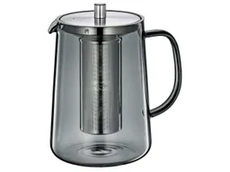 Teekanne "ASSAM" aus Borosilikatglas, inkl Filtereinsatz aus Edelstahl, 1,2 l, grau – Produktbild 1 von 1
