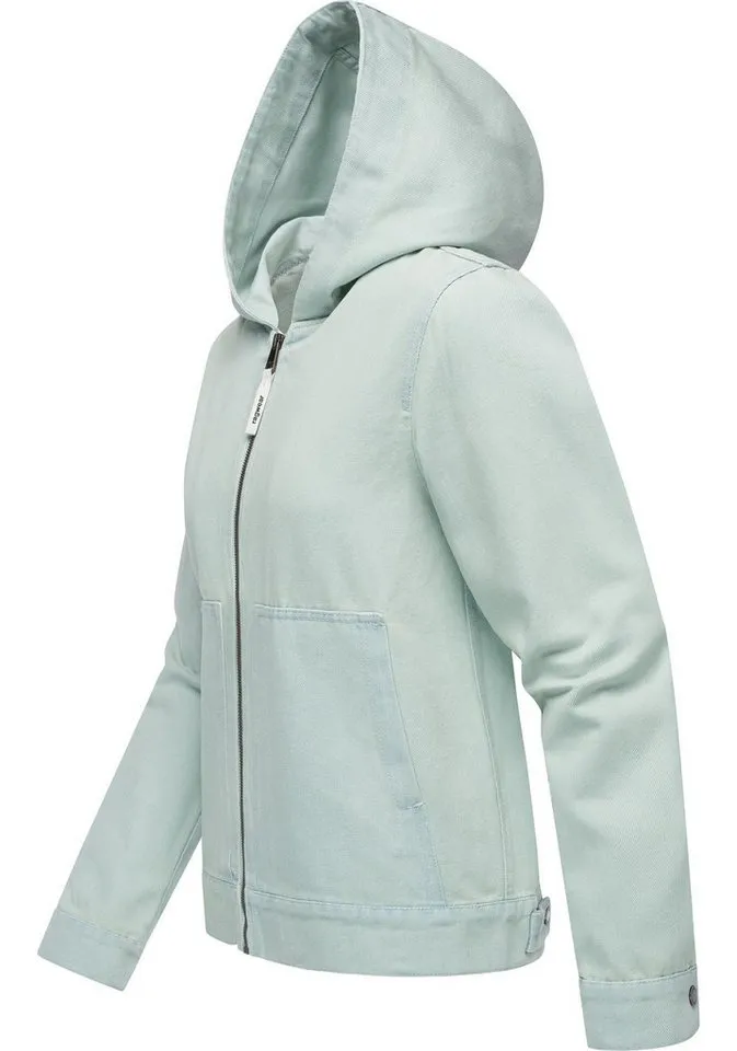 ragwear ragwear Jeansjacke Lerris Denim Leichte Übergangsjacke in Denim-Optik mit Kapuze, Blau, – Produktbild 3 von 5