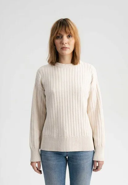 MELA Strukturierter Strickpullover ISHANI | von MELA | Fairtrade & GOTS zertifiziert, Cream melange, – Produktbild 1 von 4