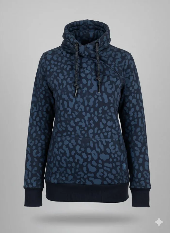 ragwear ragwear Sweatshirt NESKA LEO O mit asymmetrischem Ausschnitt, hoher Schalkragen, Langarm-Design, Blau, – Produktbild 3 von 3