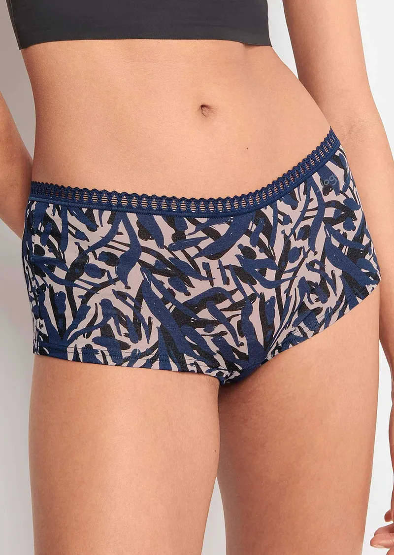 Sloggi Hüftslip im 3er-Pack - blau / gemustert - Gr. XS von Goldner Fashion, Blau, – Produktbild 2 von 2