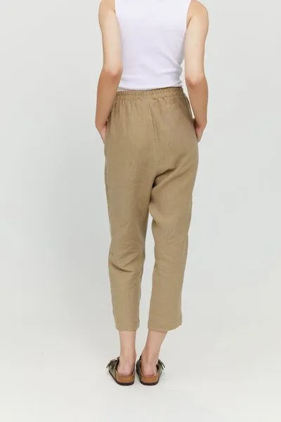 Mazine Mazine Leinen Hose - Ruthilda Pants - aus Leinen, Braun (sandy olive), – Produktbild 4 von 4