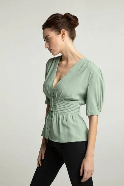 Lovjoi Lovjoi Damenbluse LILLMOR, Fern (grün), – Produktbild 3 von 4