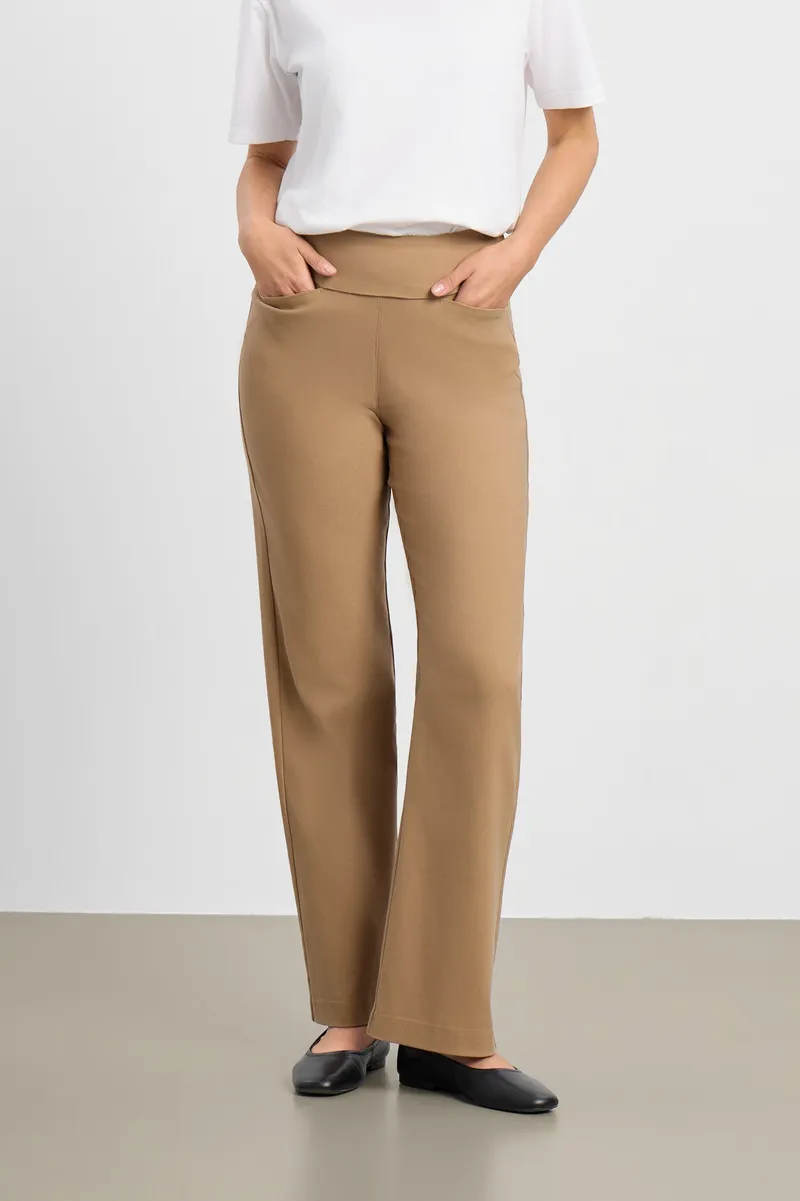 LAURIE LAURIE Damen vegan Hose Thea Straight Mittellang, Nougat, Braun, – Produktbild 2 von 2