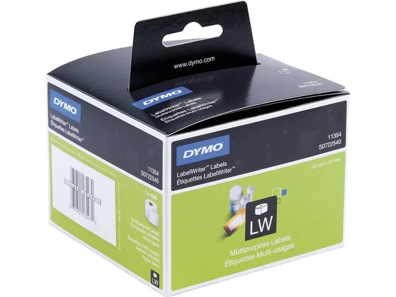 Dymo Thermo-Etiketten 57x32 abl.Vielzweck (1 Rolle à 1000 Etiketten) – Produktbild 2 von 5