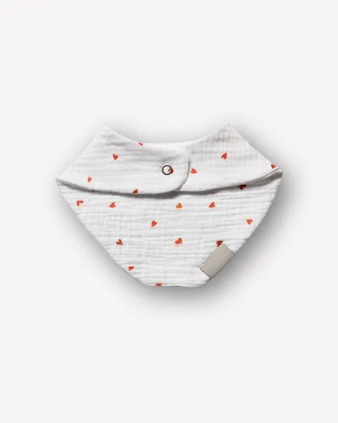 Hutch&Putch Hutch&Putch Musselin Lätzchen - Dreieckstuch mit Druckknopf für Baby (0-2 Jahre) aus 100% Bio-Baumwolle, Little love, – Produktbild 2 von 2
