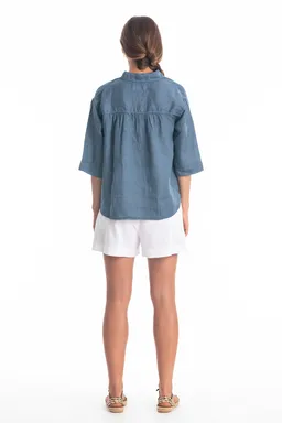 RAVENS VIEW IBIZA RAVENS VIEW IBIZA Damen vegan Bluse Sommer Jeans Blau – Produktbild 1 von 1