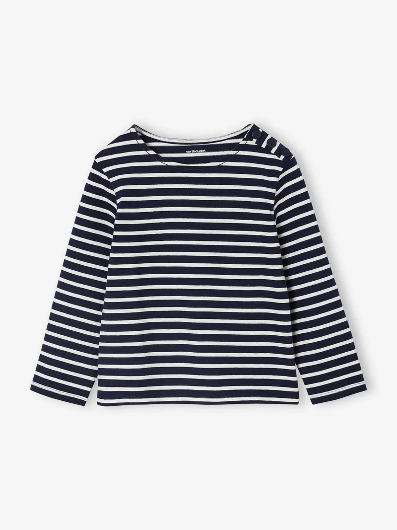 Vertbaudet Mädchen Ringelshirt personalisierbar, Marine, – Produktbild 1 von 3