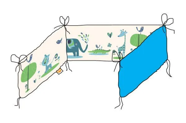 Millemarille Millemarille kleines Bettnest für skandinavische Babybetten IKEA 60x60x60cm, Juicy jungle (dschungeltiere), – Produktbild 3 von 3
