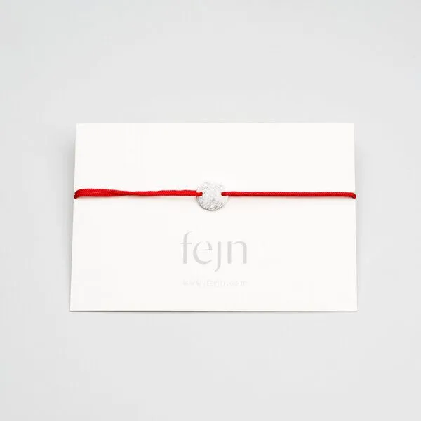 fejn jewelry fejn jewelry Armband 'satin disc' mit farbigen Textilband, Silber, – Produktbild 7 von 8
