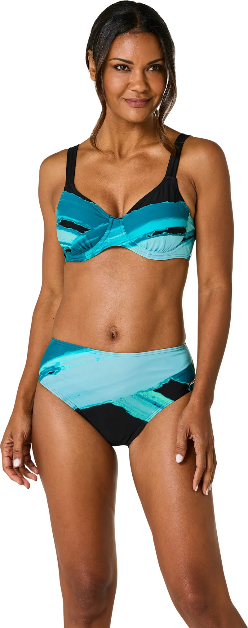 feel good Bikini schwarz-türkis, Schwarz-türkis, – Produktbild 2 von 2