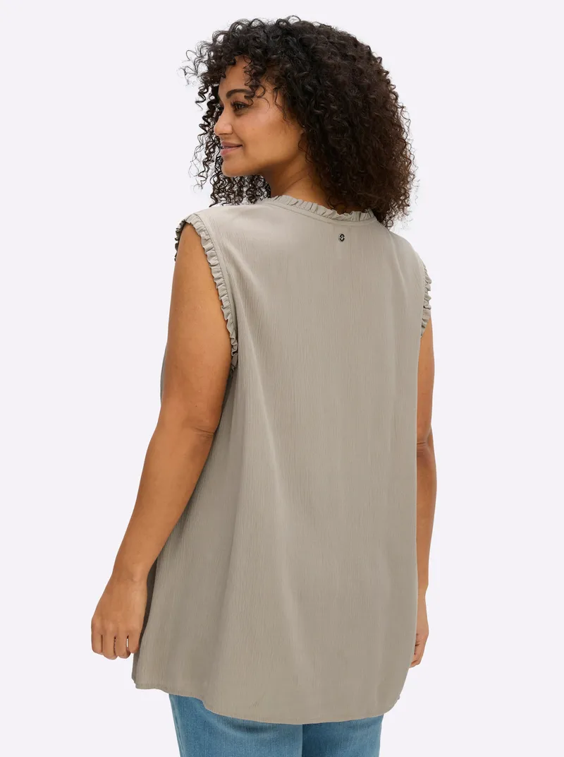 sheego Ärmellose Bluse sesam, Sesam, – Produktbild 2 von 2