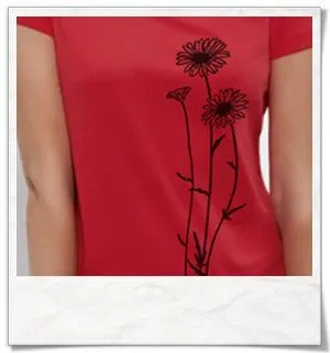 Picopoc Picopoc Blumen T-Shirt für Frauen, Rot, – Produktbild 2 von 4