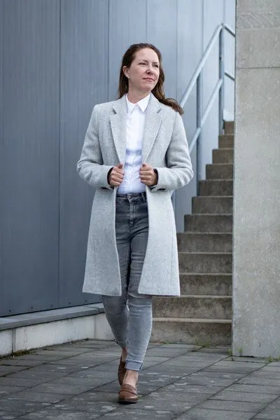 mio eco mio eco Klassischer Blazermantel Tilda Elbwolle, Grau, – Produktbild 4 von 4