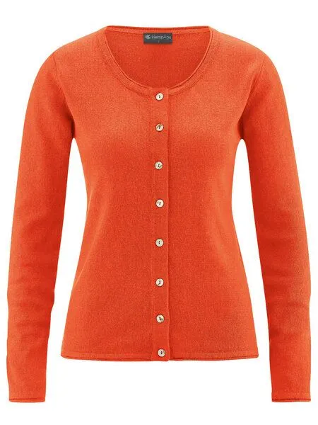 HempAge HempAge Damen Cardigan Carina, Brick orange, – Produktbild 2 von 3