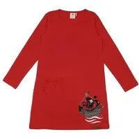 Walkiddy Kinder Tunika GOTS zertifiziert, rot, „Pirate Ships“ Motiv, Langarm, Bio-Baumwolle, weich – Walkiddy – Produktbild 1 von 1