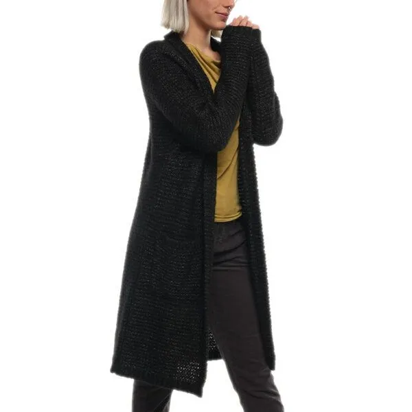 Alma & Lovis Alma & Lovis lange Strickjacke aus Alpaka und Bio-Baumwolle, Dunkelgrau - anthra, – Produktbild 1 von 1