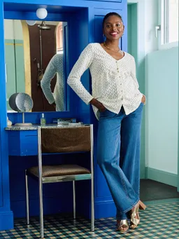 Vertbaudet Shirtbluse für Schwangerschaft und Stillzeit aus Jacquard-Strick – Produktbild 1 von 1