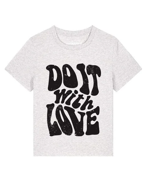 watapparel watapparel T-Shirt Frauen Do it with love, Cool heather grey, – Produktbild 1 von 2