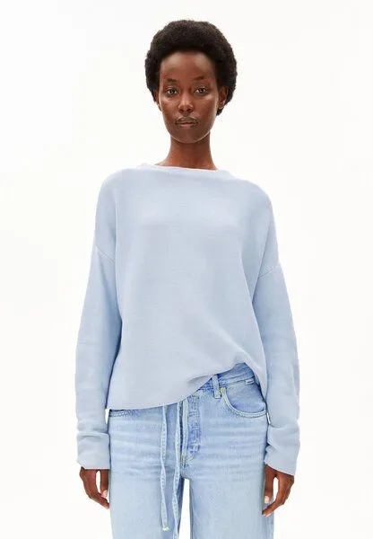 ARMEDANGELS ARMEDANGELS MERINAA LINKS LINKS Damen Strickpullover aus 100% Bio-Baumwolle, Mistblue, – Produktbild 1 von 4