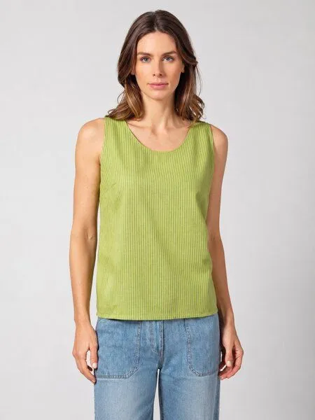 HempAge HempAge gestreiftes Tanktop Hanf/Biobaumwolle, Bamboo(grün), – Produktbild 2 von 4