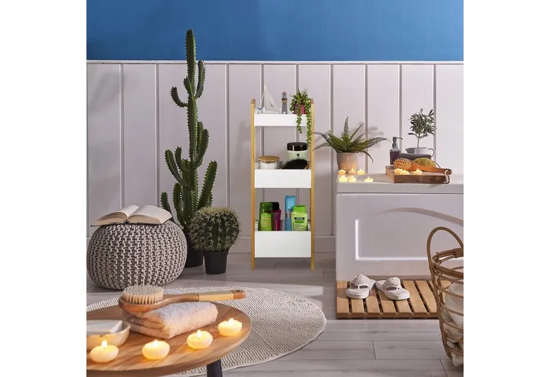 RELAXDAYS RELAXDAYS Badregal mit 3 Körben, 3-tlg., Braun, – Produktbild 2 von 5