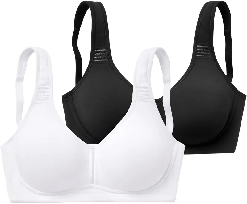 petite fleur by Lascana T-Shirt-BH schwarz+weiß, Schwarz+weiß, – Produktbild 2 von 3