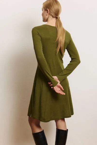 Tranquillo Tranquillo Jersey-Kleid Moonii aus Biobaumwolle, Olive, – Produktbild 4 von 6