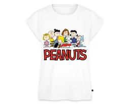 Spreadshirt T-Shirt Peanuts Snoppy Und Friends Damen Casual Relaxed T-Shirt (1-tlg) Lässige Passform – Produktbild 1 von 1