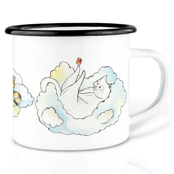 LIGARTI Emaille Tasse – Hettie & Friends – LIGARTI Tiermanufaktur – Produktbild 1 von 4