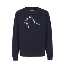 HANDGEDRUCKT HANDGEDRUCKT "Stubentiger" Unisex Sweatshirt aus reiner Biobaumwolle (kbA) – Produktbild 1 von 1