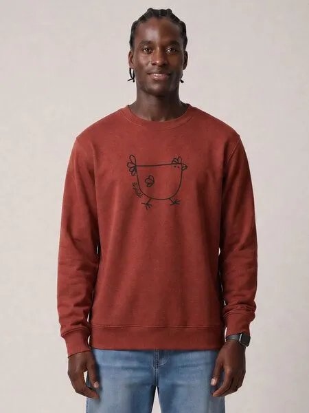 watapparel watapparel Sweatshirt Unisex Le poulet - das Huhn, Earthy red, – Produktbild 2 von 2