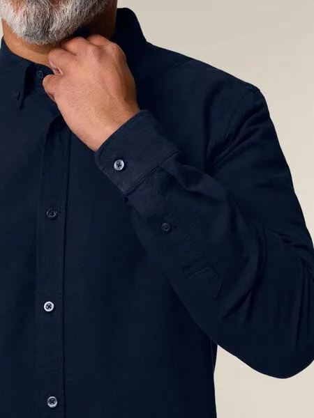 Human Family Human Family Bio Herren Basic Oxford Hemd, Navy, – Produktbild 3 von 4
